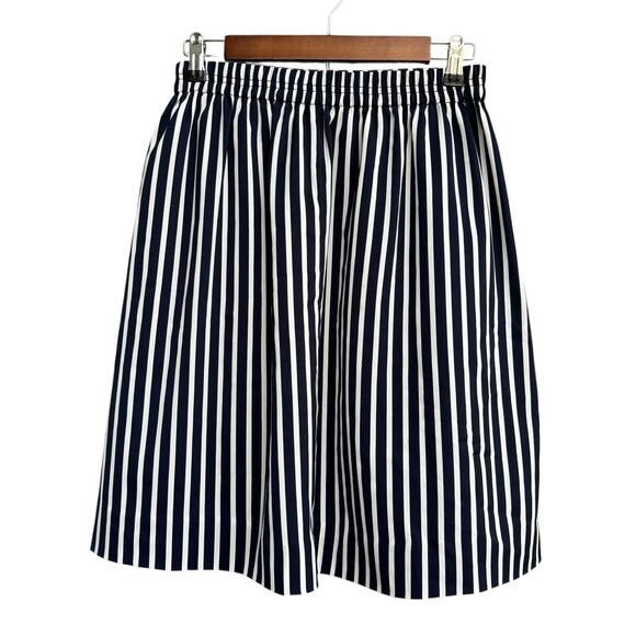 J. Crew 4 Pleated Pull-On Striped Skirt A-Line - Picture 2 of 3